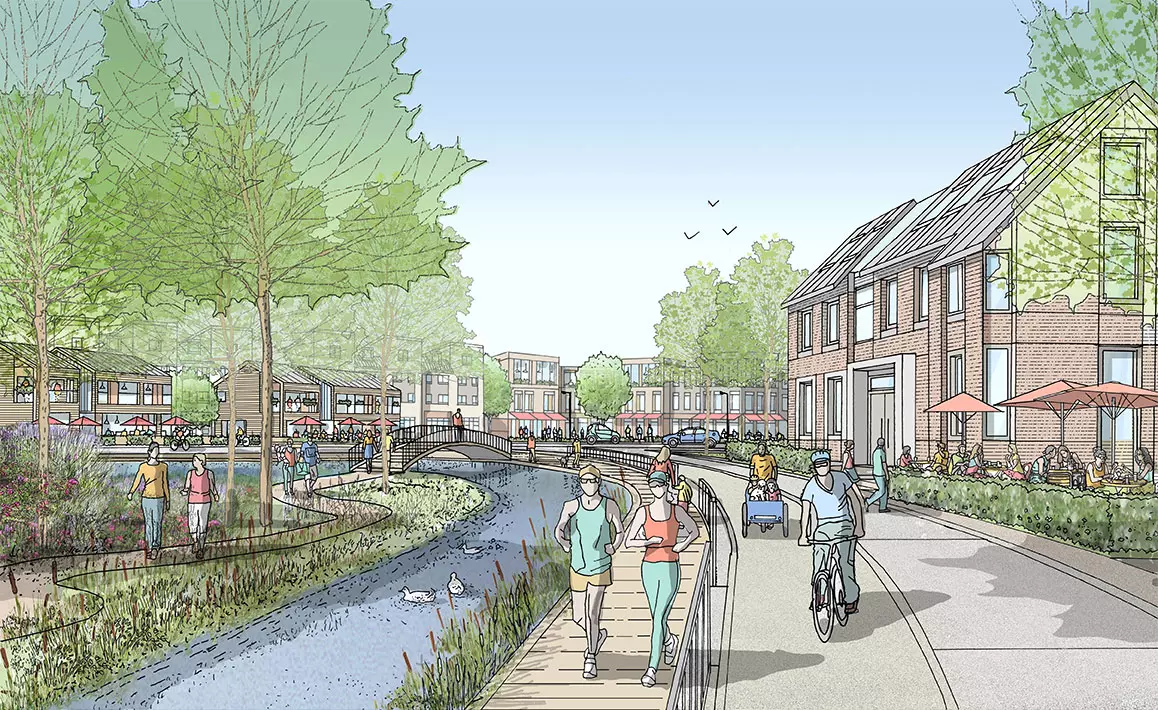 Otterpool park sketch - new directors - arcadis appointed to otterpool - joint ventures and garden towns