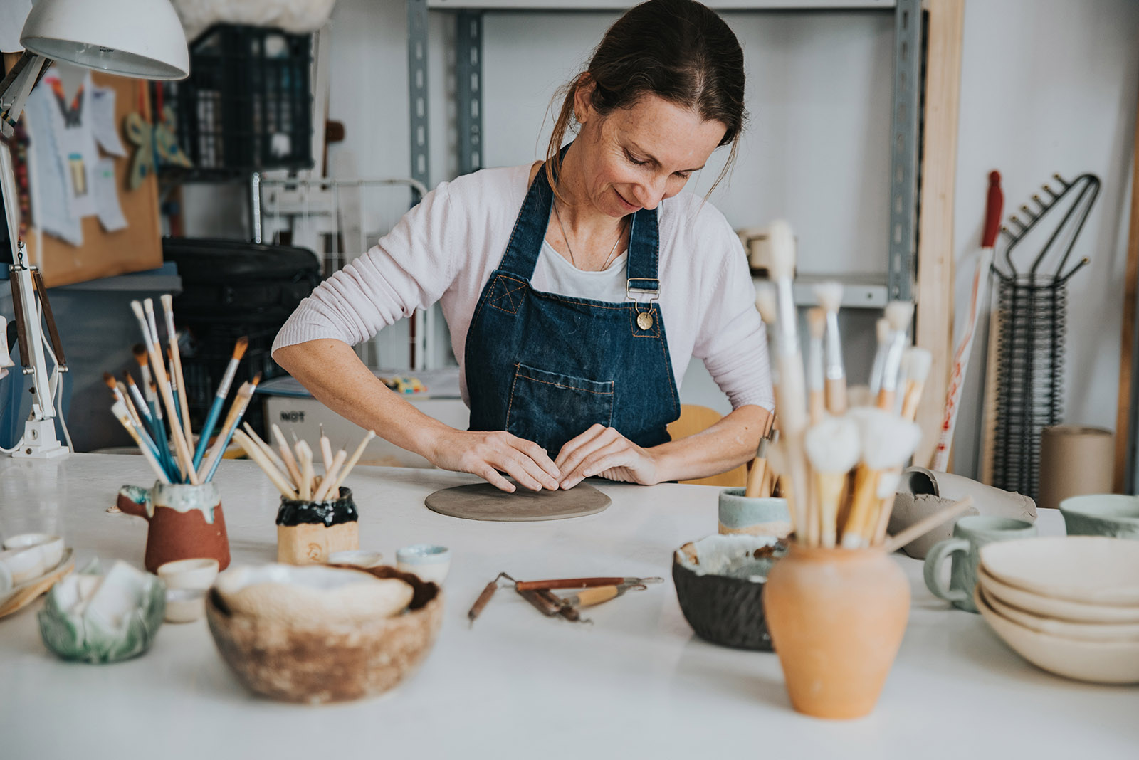 Woman in art studio