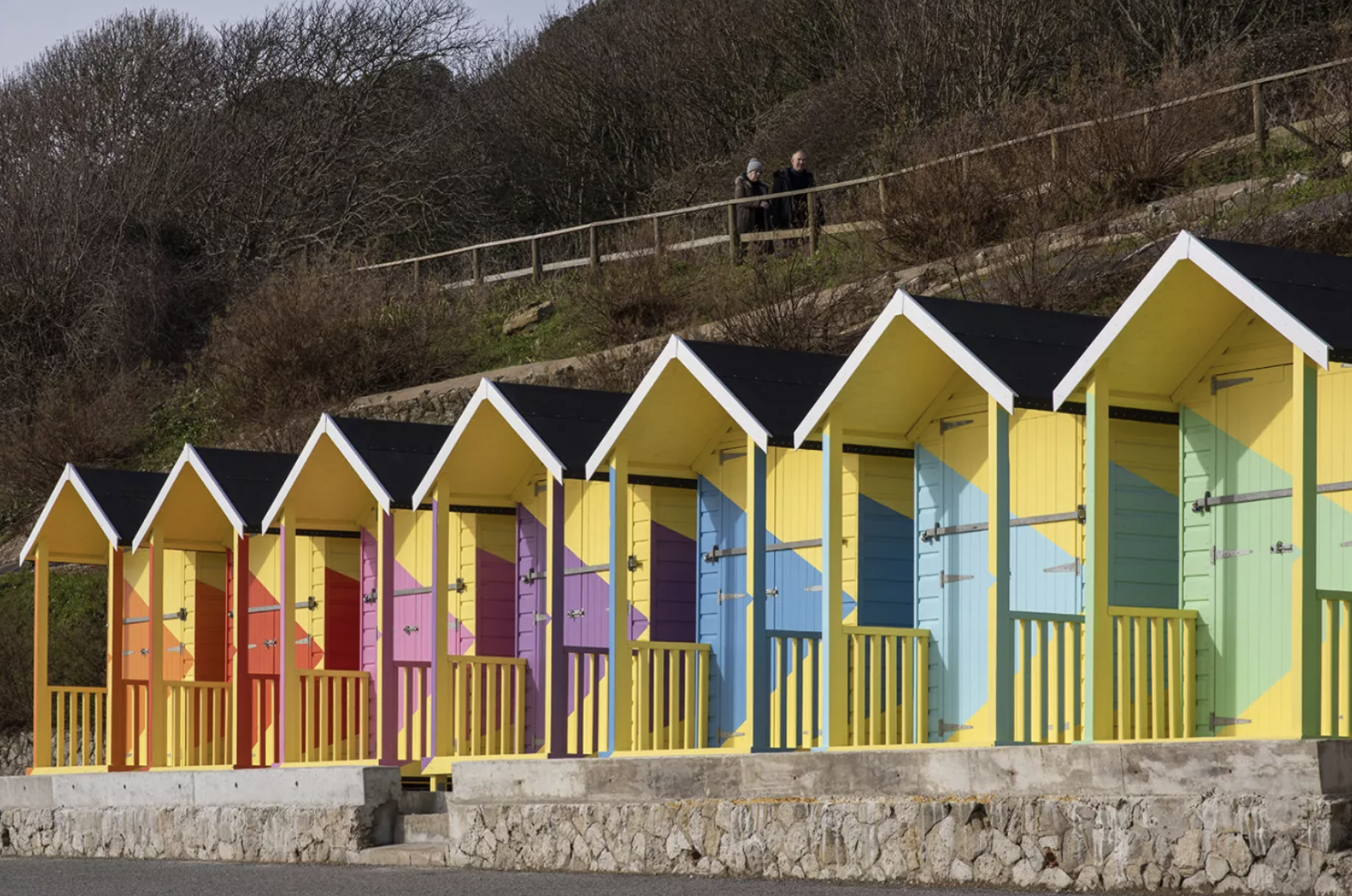 Folkestone - huts by the beach