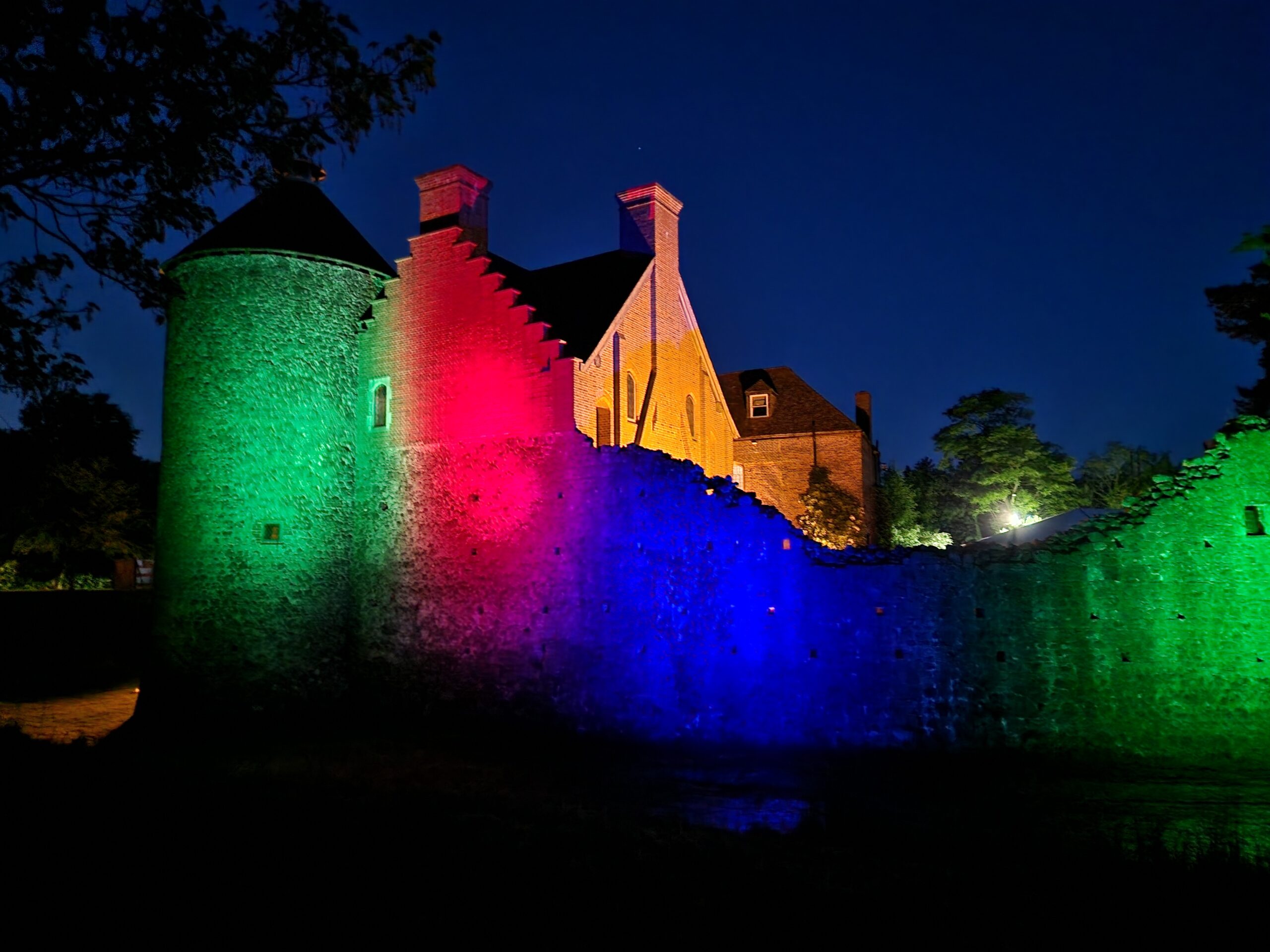 Zest Fest lights on westhanger castle